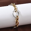 Two Tone 304 Stainless Steel Link Bracelets BJEW-P396-01C-A-1