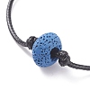 Synthetic Lava Rock Beaded Cord Bracelet BJEW-JB07679-6