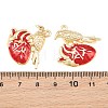 Rack Plating Alloy Enamel Pendants AL-CBA2B10-01G-02-3