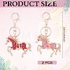 2Pcs 2 Colors Zinc Alloy Keychains KEYC-ME0001-22-2