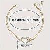 Alloy Crystal Rhinestone Double Heart Link Chain Necklaces for Women FS-WGE7D15-01-5