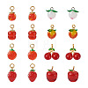 16Pcs 8 Style Handmade Lampwork Pendants LAMP-SW0001-01-12