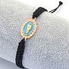 Religion Alloy Rhinestone and Enamel Link Bracelets FS-WG5574D-04-1