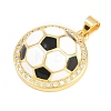 Football Brass Micro Pave Cubic Zirconia Pendants KK-A297-09K-G-2