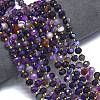 Natural Dyed Purple Banded Agate Beads Strands G-K389-E35-01-2