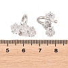 Brass Micro Pave Clear Cubic Zirconia Cuff Earrings EJEW-G471-40P-5