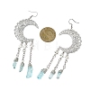 2 Pairs Moon Natural Quartz Crystal Dangle Earrings EJEW-JE06765-5