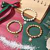 3Pcs Christmas Alloy Enamel Charm Bracelets BJEW-JB12407-1