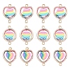 30Pcs 3 Styles CCB Plastic Frame with Polymer Clay Rainbow Beads Links Connector Charms KK-YW0004-39-1