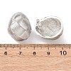 Woven Oval Brass Stud Earrings EJEW-D351-06P-3