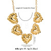 Alloy Textured Heart Bib Necklaces for Women WGBCDDA-01-5
