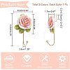  3Pcs 3 Colors Resin Rose Hook Hangers AJEW-NB0003-71-2