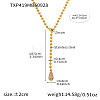 304 Stainless Steel Micro Pave Clear Cubic Zirconia Teardrop Tassel Lariat Necklaces for Women WGF9737-02-1