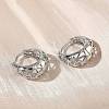 Hollow Triangle Brass Micro Pave Clear Cubic Zirconia Hoop Earrings EJEW-G452-04P-2