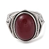 Oval Resin Finger Ring RJEW-B107-13AS-02-3