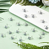 GOMAKERER 20Pcs Bowknot Brass Micro Pave Clear Cubic Zirconia Earring Hooks ZIRC-GO0001-02-4