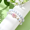 Adjustable Natural Blue Lace Agate Stretch Bracelets BJEW-JB14143-2