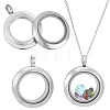 2Pcs Stainless Steel Locket Pendants STAS-BBC0010-31D-1