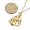 Crystal Stone Cage Pendant Necklaces NJEW-JN04759-02-3