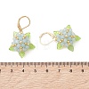 Valentine's Day Flower Natural Malaysian Jade & Glass Seed Beaded Leverback Earrings EJEW-MZ00700-03-4