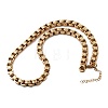 7MM 304 Stainless Steel Textured Box Chain Necklaces NJEW-P358-01G-4