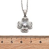 304 Stainless Steel Crystal Rhinestone Clover Pendant Necklaces for Women NJEW-Z056-03P-5