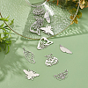 12Pcs 6 Style 201 Stainless Steel Pendants STAS-SC0003-01-4