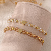 2Pcs Brass & Glass Beads Braided Bead Bracelets for Women IU7406-2-3