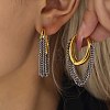 Two Tone 304 Stainless Steel Hoop Earrings FS-WGF65B4-01-3