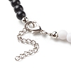 Polymer Clay Yin Yang & Acrylic Round Beaded Necklace for Women NJEW-JN03925-6