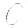 Tarnish Resistant 201 Stainless Steel Cuff Bangles BJEW-Q685-09-1