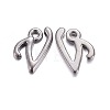Gunmetal Plated Alloy Letter Pendants LS-PALLOY-J718-01B-V-1