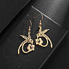 Flower with Rabbit 304 Stainless Steel Dangle Earrings FS-WG1999D-01-1