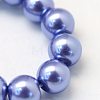 Baking Painted Pearlized Glass Pearl Round Bead Strands HY-Q330-8mm-09-3