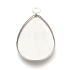 Tarnish Resistant 201 Stainless Steel Pendant Cabochon Settings LS-X-STAS-S057-34-1