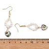 Shell Pearl & Abalone Shell/Paua Shell Beads Dangle Earrings EJEW-JE07314-02-5