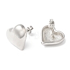 Rack Plating Brass Heart Stud Earrings EJEW-Q766-02P-2