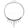 Punk Alloy Thorn Glass Beaded Choker Necklaces for Women WGE9FD8-01-6