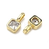 Brass Micro Pave Cubic Zirconia Charms KK-G555-21G-A-3