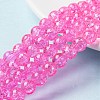 Spray Painted Crackle Glass Beads Strands CCG-Q001-8mm-02-1