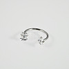 304 Stainless Steel Clear Cubic Zirconia Lip Rings WG22442-13-1