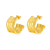 French Retro 304 Stainless Steel C-shaped Stud Earrings LS-VD7473-5