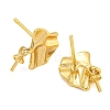 Rack Plating Brass Studs Earrings Finding KK-T072-04G-2