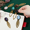 Oval Natural Rose Quartz & Tiger Eye & Black Stone & Amethyst & Agate & Opalite Bookmark AJEW-DC00018-3