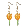 304 Stainless Steel Glass Flower Dangle Earrings EJEW-JE06722-3