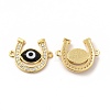 Rack Plating Real 18K Gold Plated Brass Micro Pave Clear Cubic Zirconia Connector Charms ZIRC-L102-01G-07-2