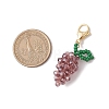 Glass Seed Beaded Grape Pendant Decoration HJEW-MZ00158-03-3