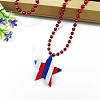 American Flag Style Red Blue White Acrylic Pendant Necklaces PW-WG58DCD-03-1