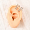 304 Stainless Steel Triple Pentagon Cuff Earrings LS-EJEW-K268-88P-3