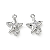 Brass Micro Pave Clear Cubic Zirconia Charms KK-P355-01F-P-1